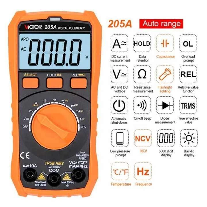 مولتی متر ویکتور VICTOR VC205A